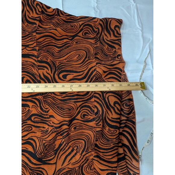 Free People Blouse Womens Small Sheer Button Front Animal Print Boho‎ Top - Picture 8 of 9